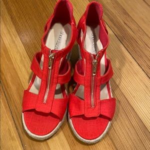 Shoe dazzle Karsey Red Wedges.